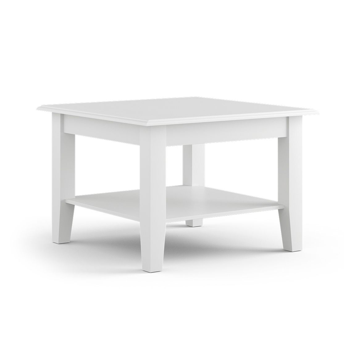 Belluno Elegante Massivholz Couchtisch 70x70 cm Weiß