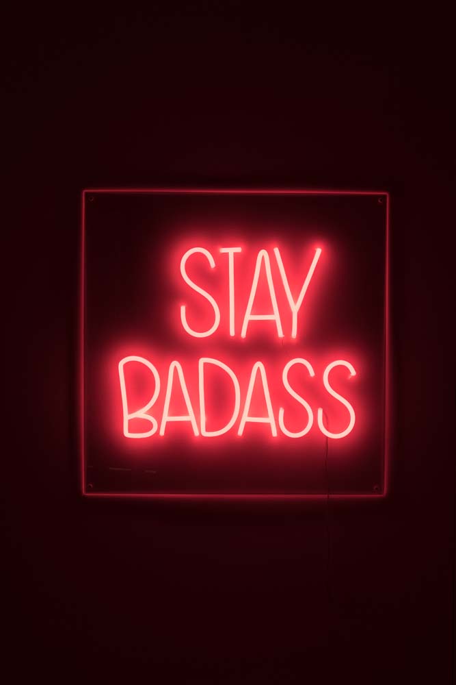 BADASS NON SOCIAL LED Wandbild Rot