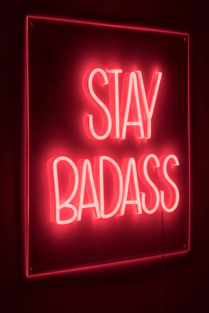 BADASS NON SOCIAL LED Wandbild Rot