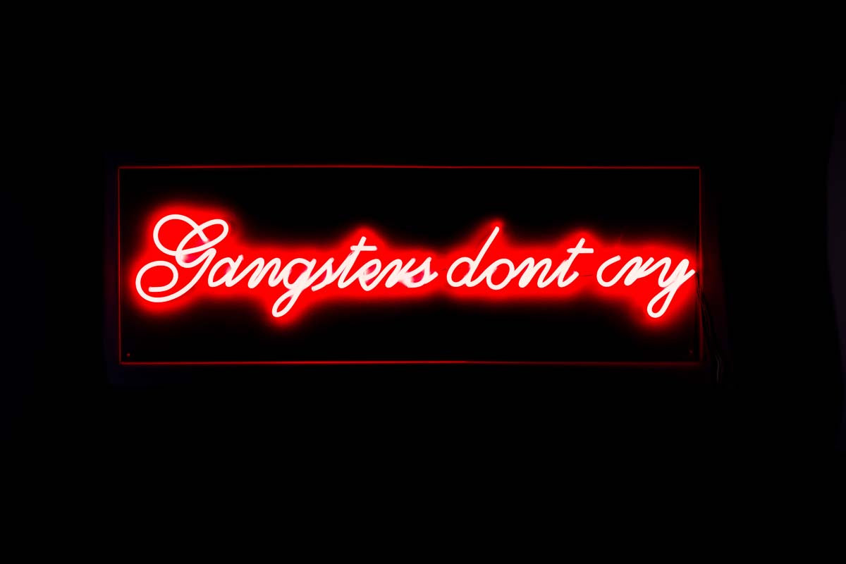 GANGSTERS NON SOCIAL LED Wandbild Rot