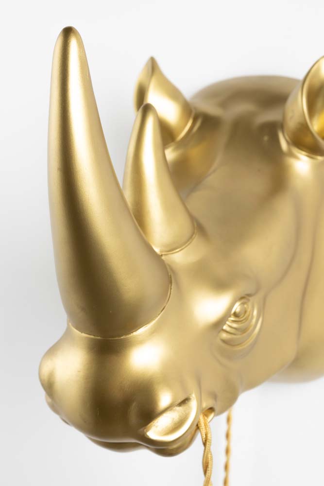 MIND YOUR OWN RHINO Wandlampe Gold - Voelpe