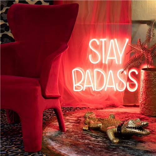 BADASS NON SOCIAL LED Wandbild Rot