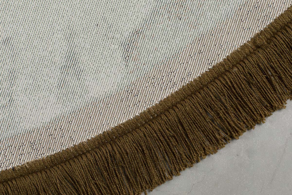 ROCKY ROUND Teppich Ø175cm Blau / Braun