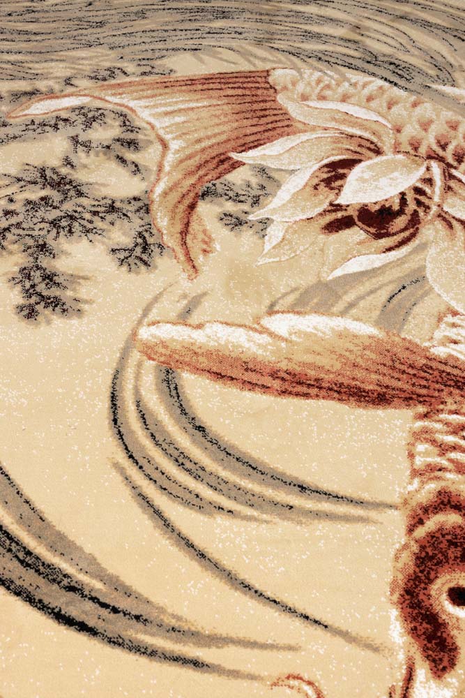 THE LEGEND OF KOI Teppich mit Print 160x230 Beige / Orangerot