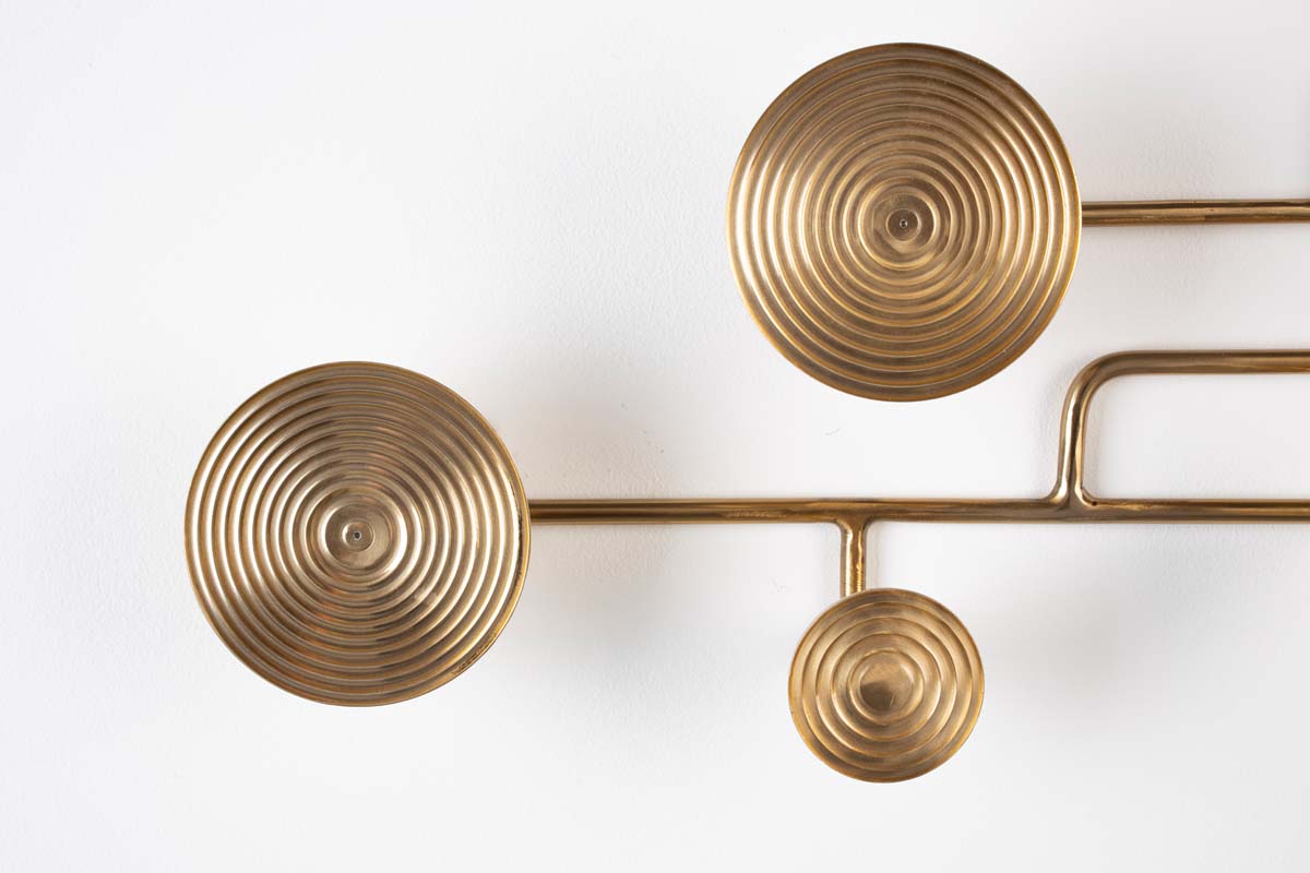 HYPNOTISING Wandgarderobe 4er-Set Messing