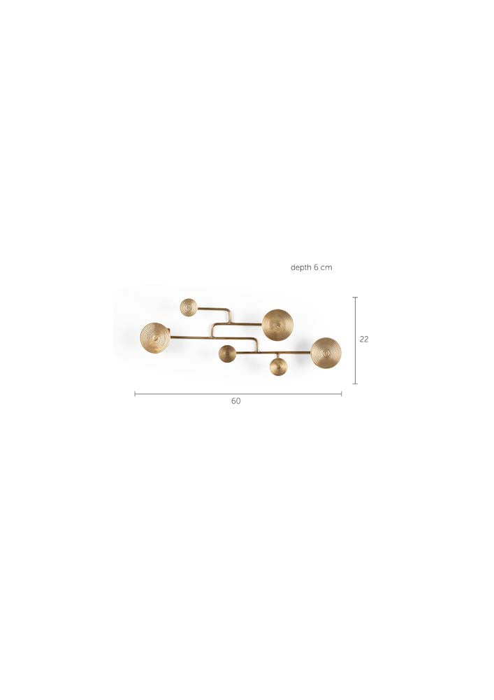 HYPNOTISING Wandgarderobe 4er-Set Messing