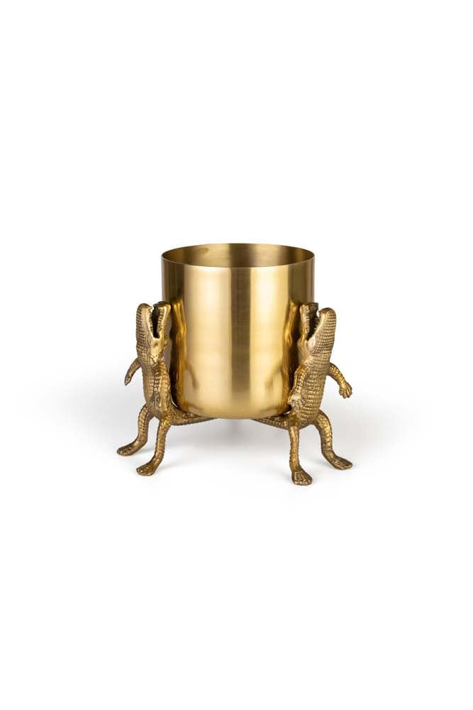 SURROUNDED BY CROCODILES Vase M Gold - Voelpe