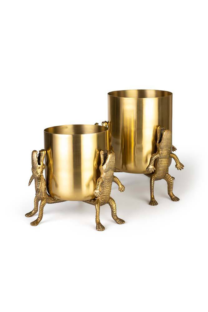 SURROUNDED BY CROCODILES Vase M Gold - Voelpe