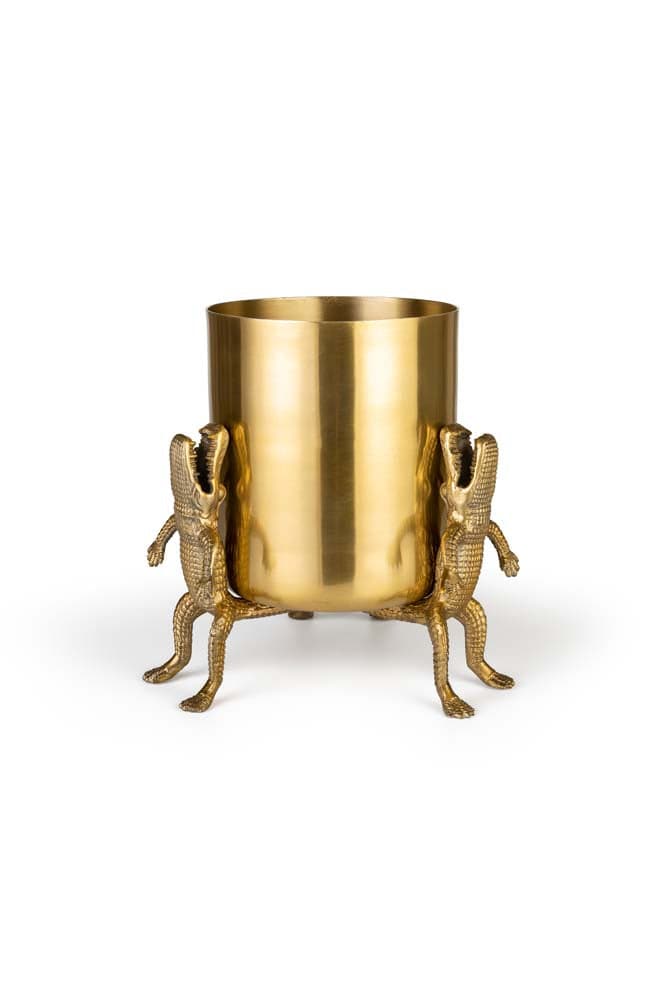 SURROUNDED BY CROCODILES Vase L Gold - Voelpe