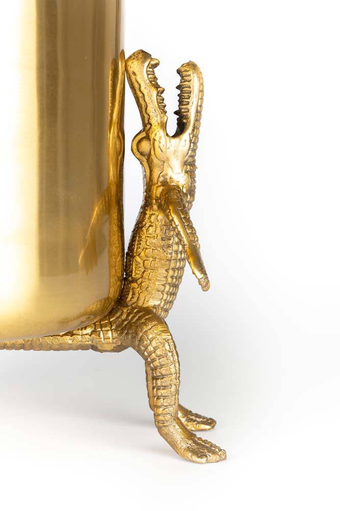 SURROUNDED BY CROCODILES Vase L Gold - Voelpe