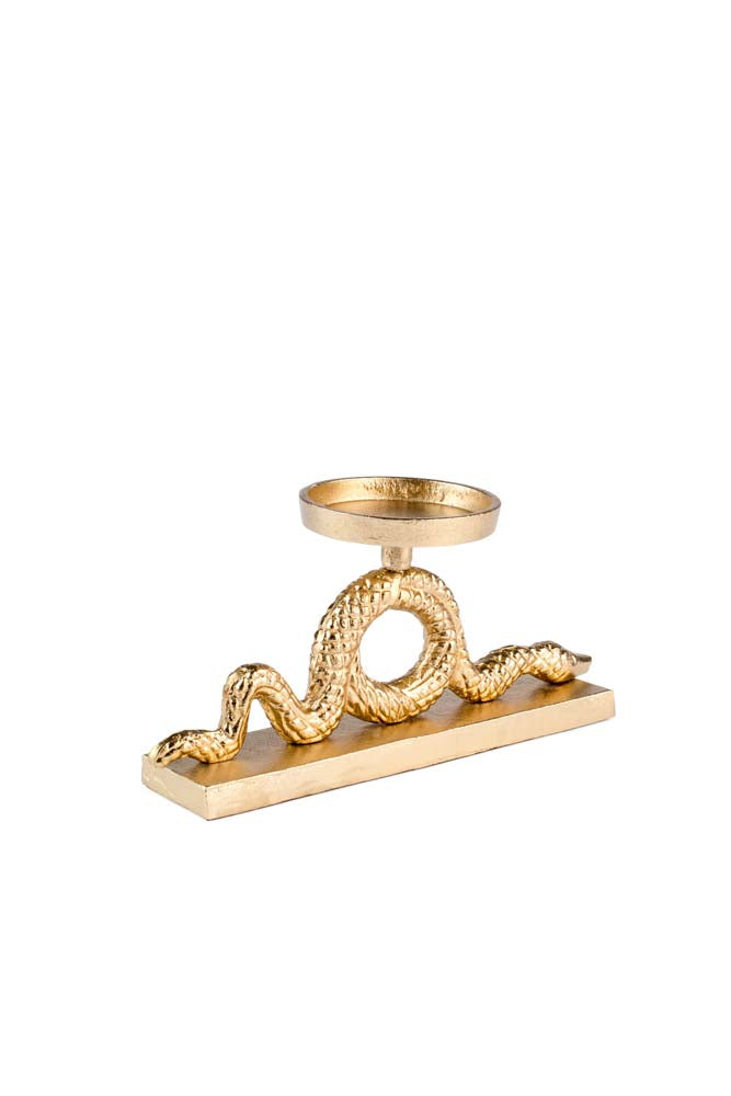 KEEP THE SNAKES AWAY Block-Kerzenhalter Gold - Voelpe