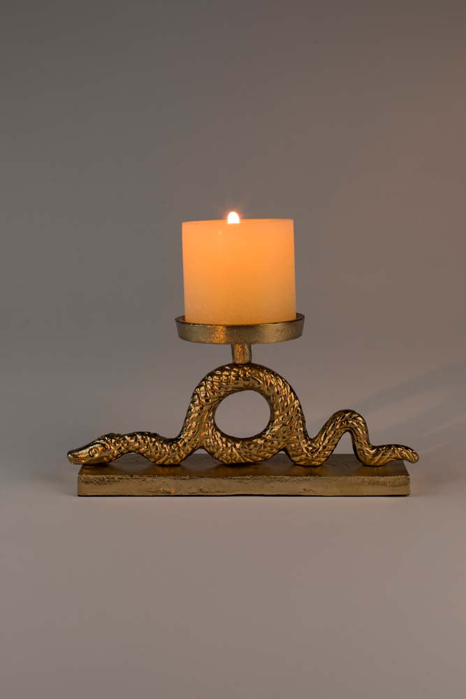 KEEP THE SNAKES AWAY Block-Kerzenhalter Gold - Voelpe