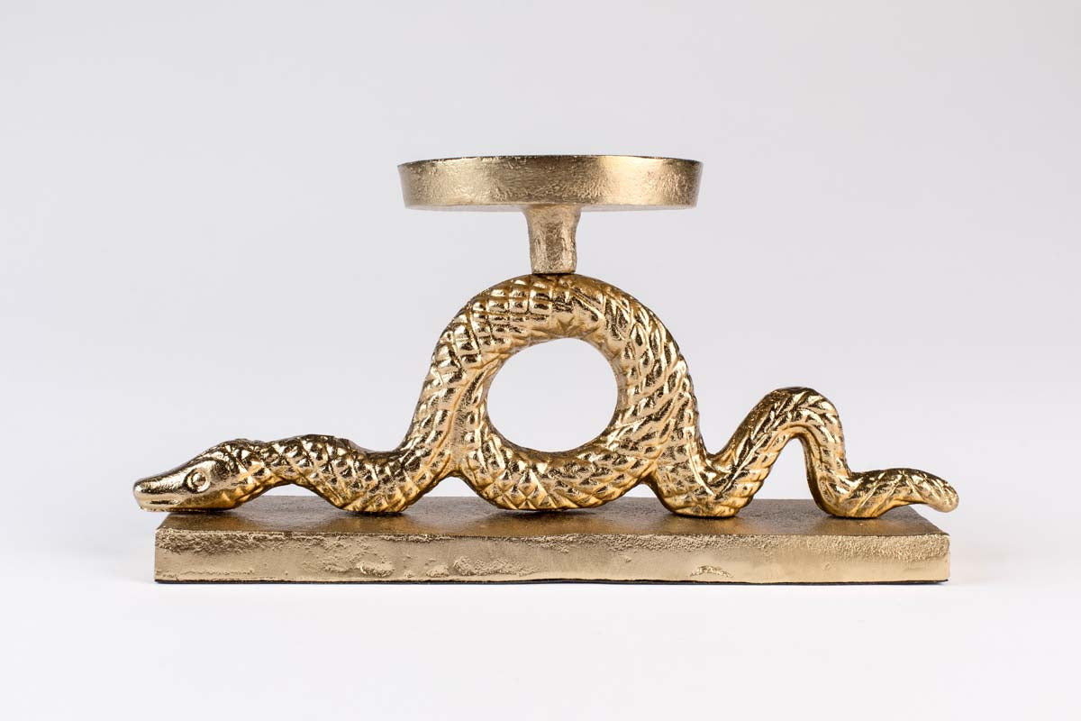 KEEP THE SNAKES AWAY Block-Kerzenhalter Gold - Voelpe