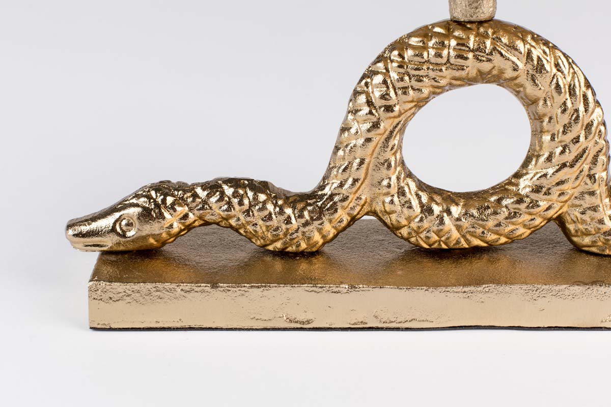 KEEP THE SNAKES AWAY Block-Kerzenhalter Gold - Voelpe