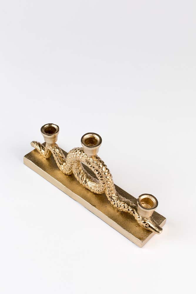 KEEP THE SNAKES AWAY Dinner-Kerzenhalter Gold - Voelpe