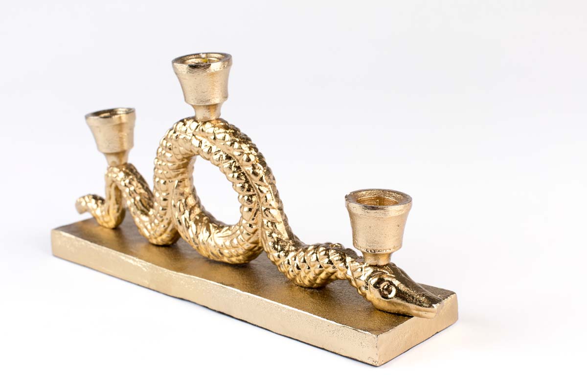 KEEP THE SNAKES AWAY Dinner-Kerzenhalter Gold - Voelpe