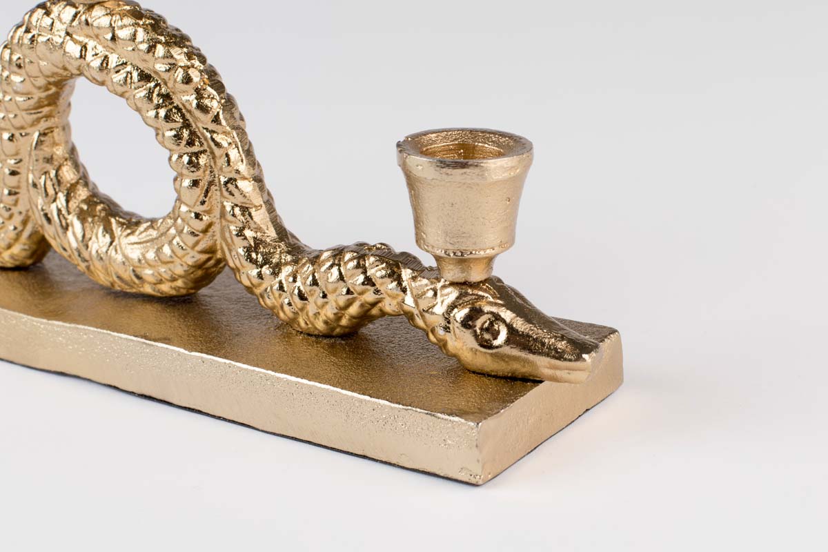 KEEP THE SNAKES AWAY Dinner-Kerzenhalter Gold - Voelpe