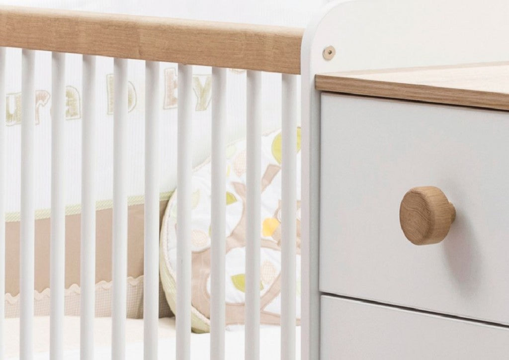 Cilek NATURA BABY Babybett XL mitwachsend Kinderbett Bett Weiß / Natur