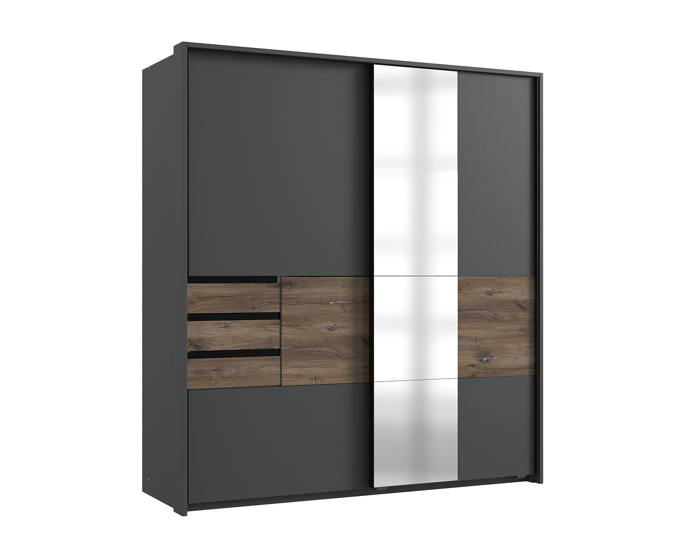 Bamberg Kleiderschrank Schwebetürenschrank mit Spiegel 2-türig 180 cm
