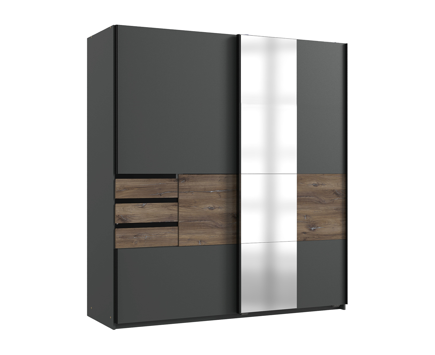 Bamberg Kleiderschrank Schwebetürenschrank mit Spiegel 2-türig 180 cm