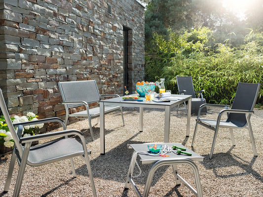 Kettler Basic Plus 6tlg. Gartenset Silber / Anthrazit