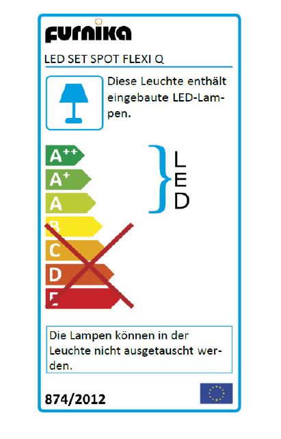 Beleuchtung 2er Set für Nachtkommode / Schreibtisch Eckig