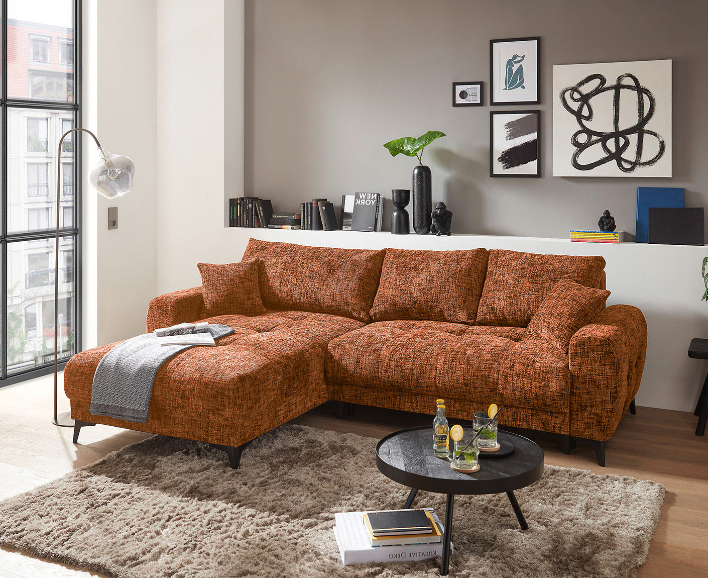 Belluno Ecksofa 281 x 189 cm, mit Schlaffunktion & Bettkasten