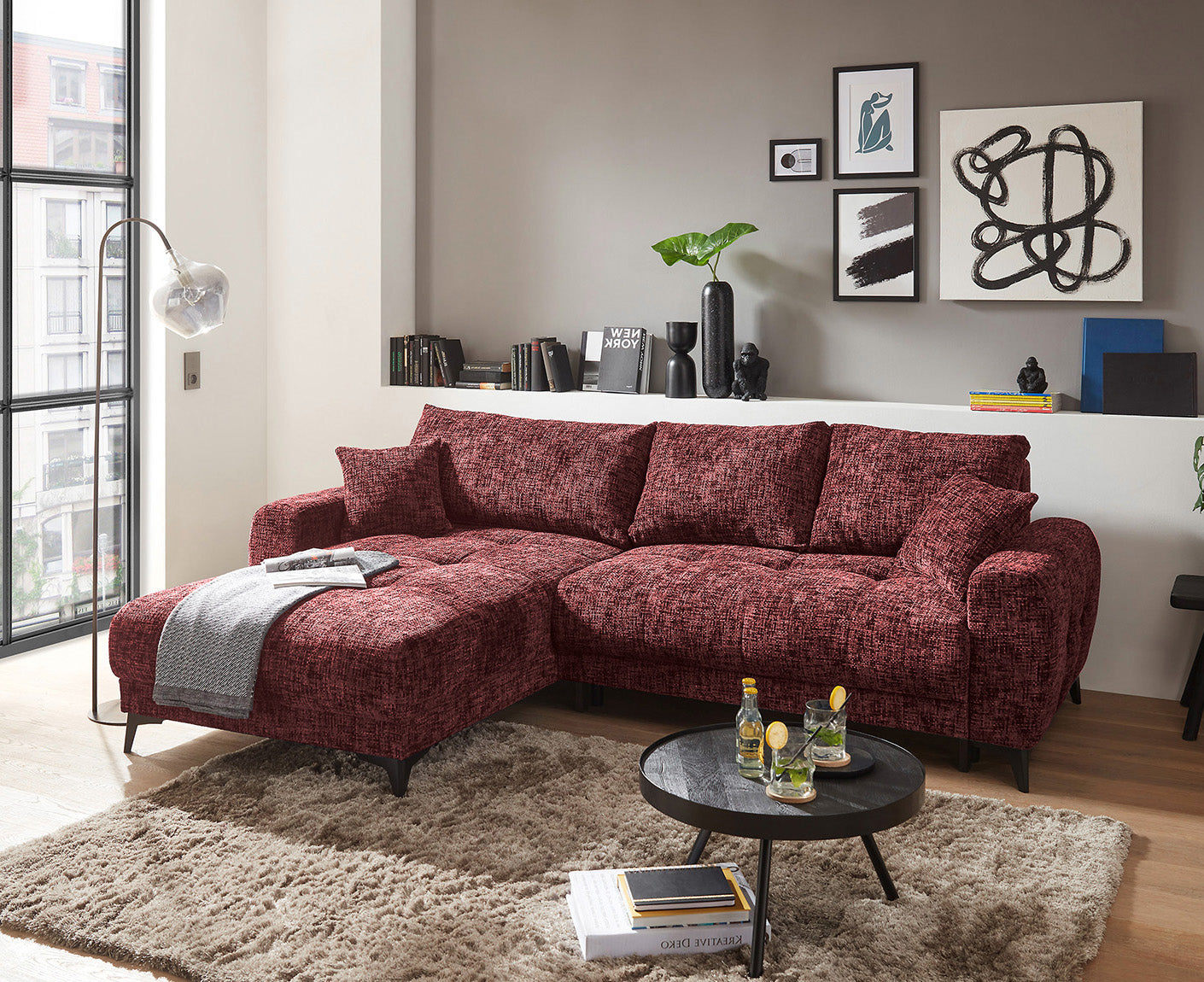 Belluno Ecksofa 281 x 189 cm, mit Schlaffunktion & Bettkasten