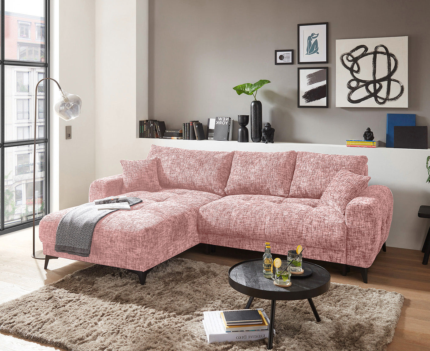 Belluno Ecksofa 281 x 189 cm, mit Schlaffunktion & Bettkasten