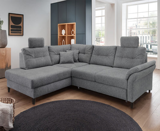 Bergamo Ecksofa 206 x 264 cm, mit Schlaffunktion und Bettkasten, Coroni, Farbe wählbar