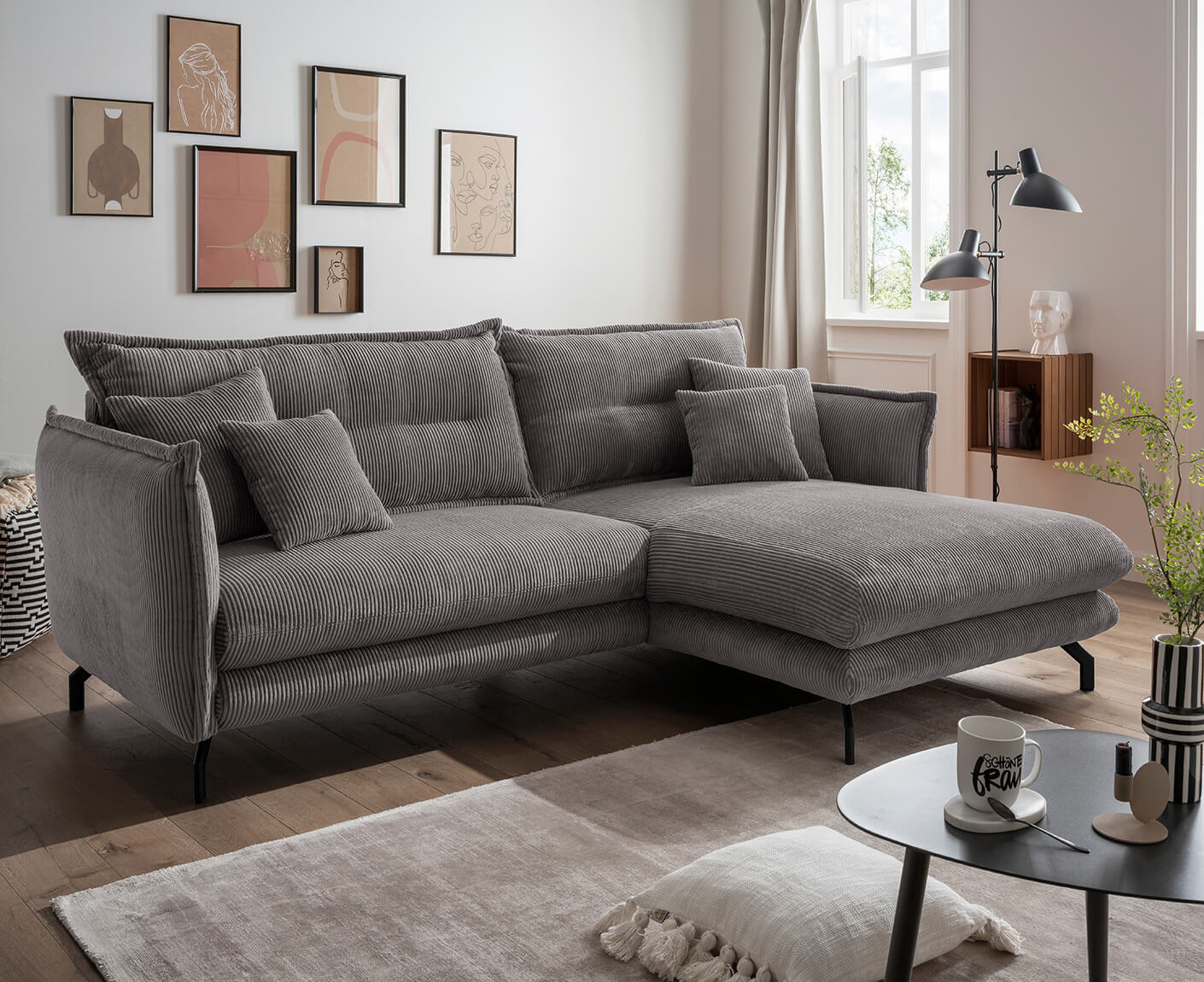 La Spezia Ecksofa 255 x 180 cm, Cord