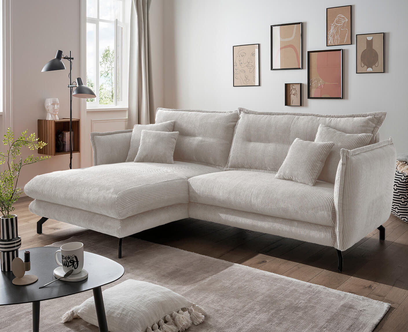 La Spezia Ecksofa 255 x 180 cm, Cord