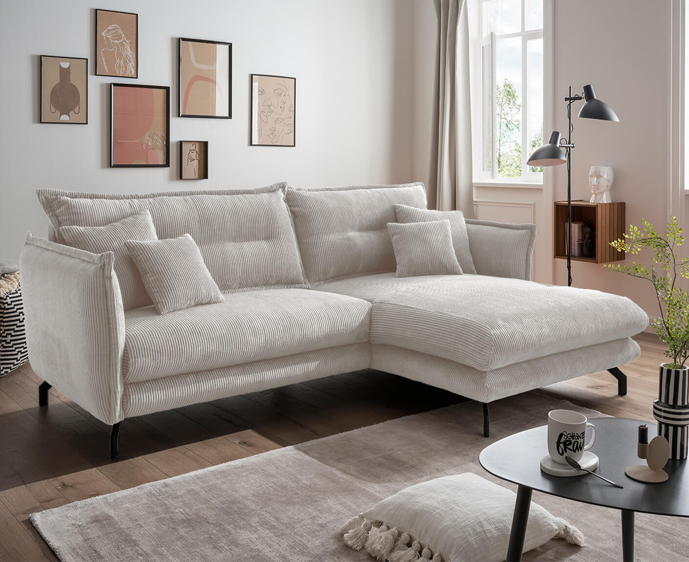 La Spezia Ecksofa 255 x 180 cm, Cord