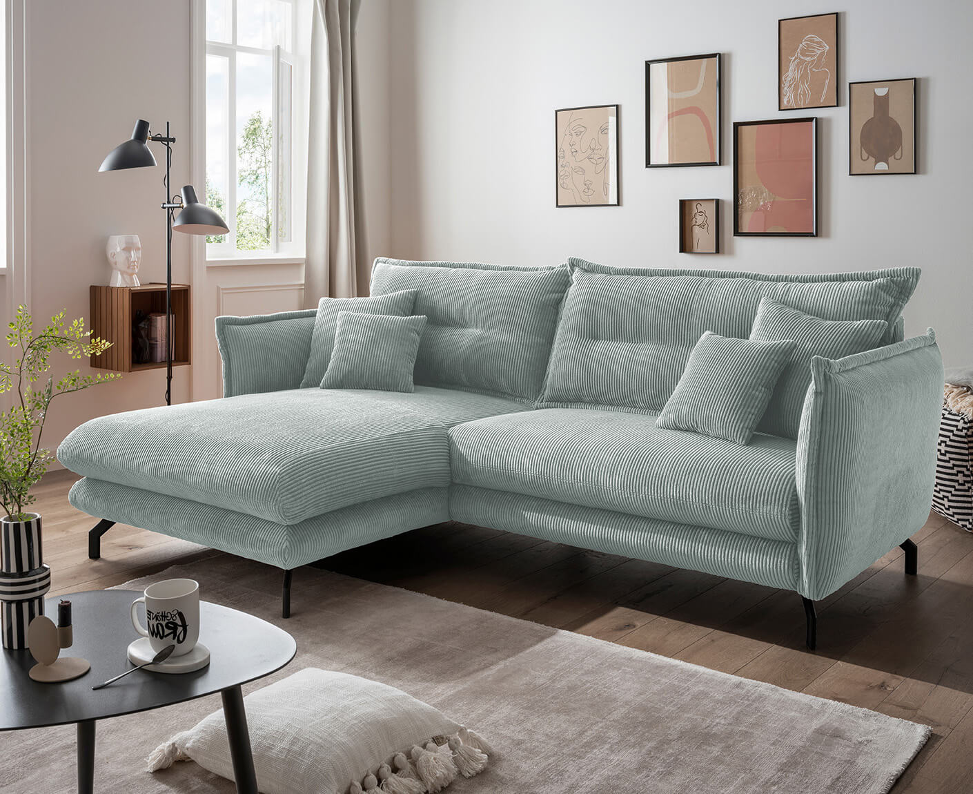 La Spezia Ecksofa 255 x 180 cm, Cord