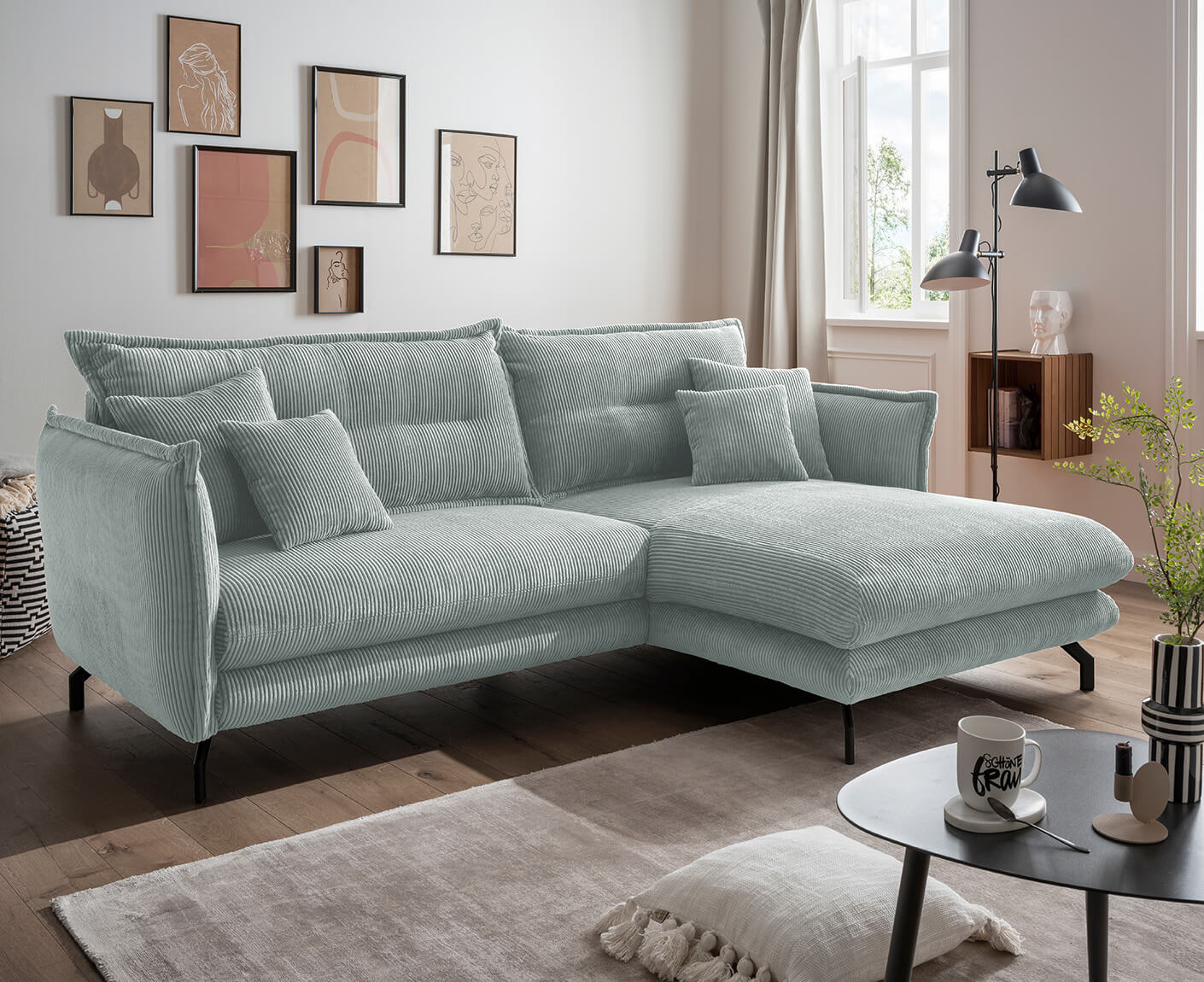 La Spezia Ecksofa 255 x 180 cm, Cord