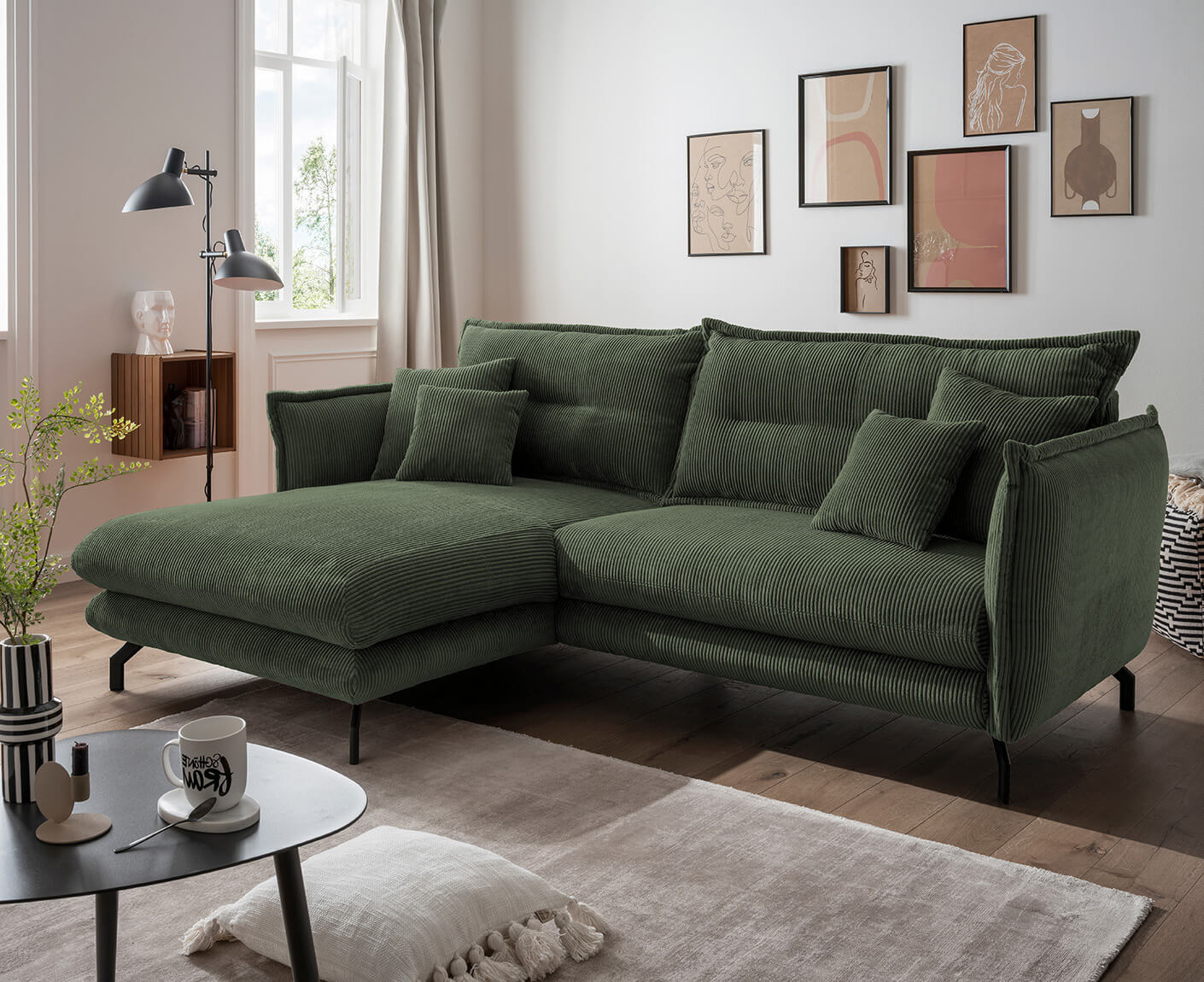 La Spezia Ecksofa 255 x 180 cm, Cord