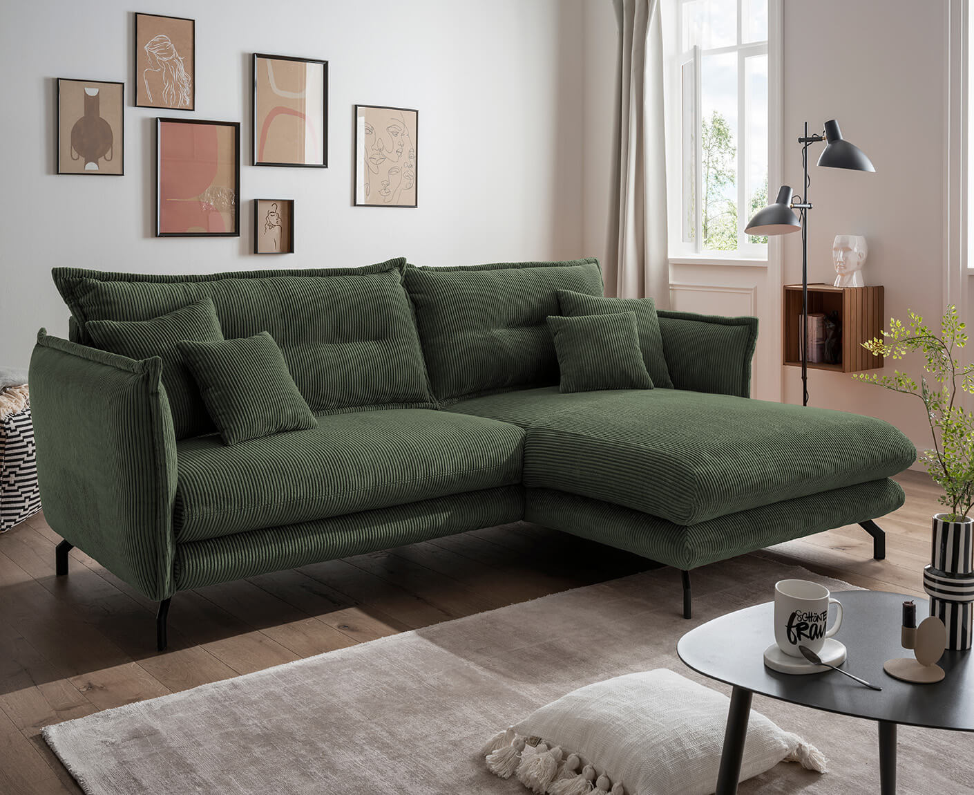 La Spezia Ecksofa 255 x 180 cm, Cord