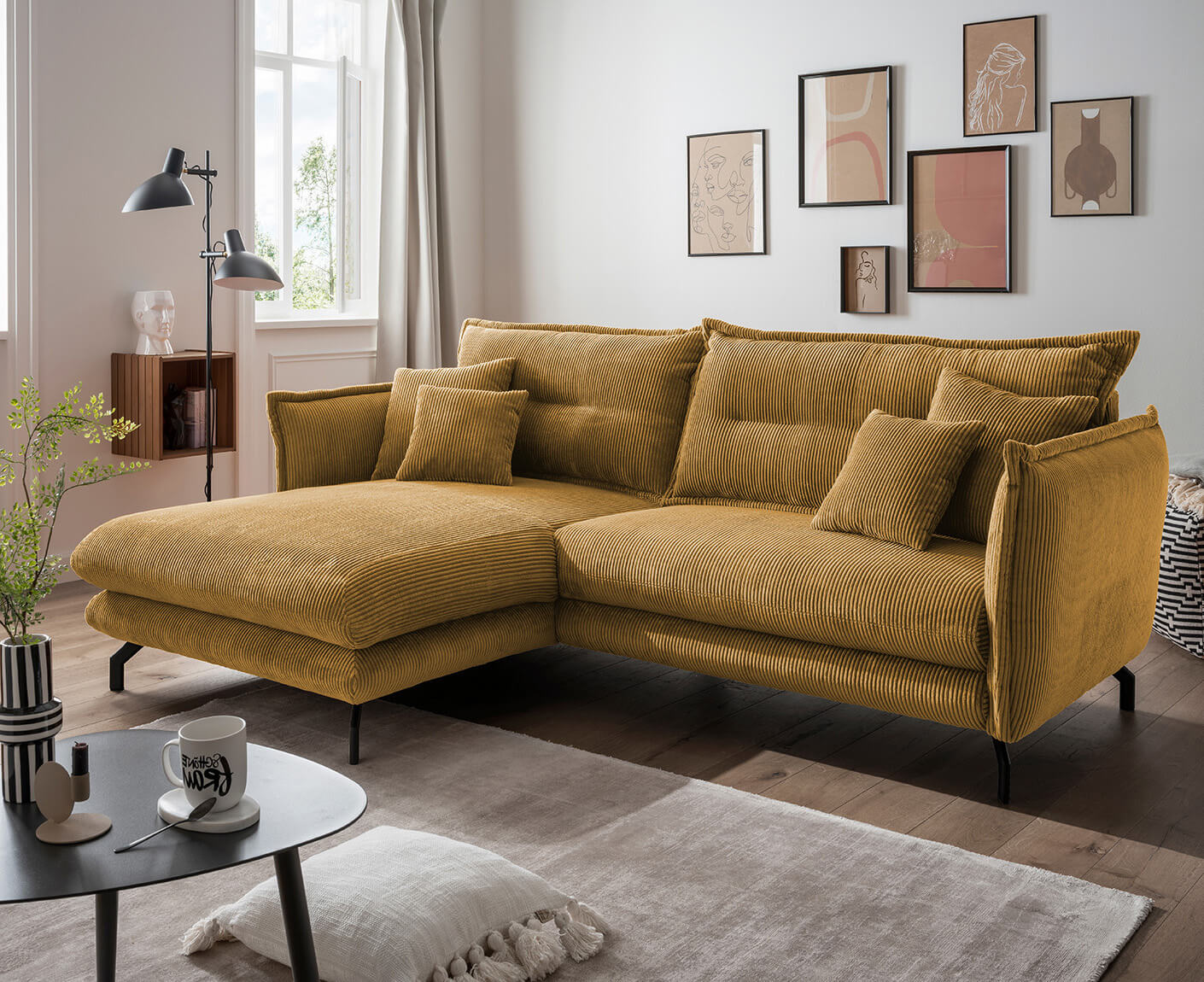 La Spezia Ecksofa 255 x 180 cm, Cord