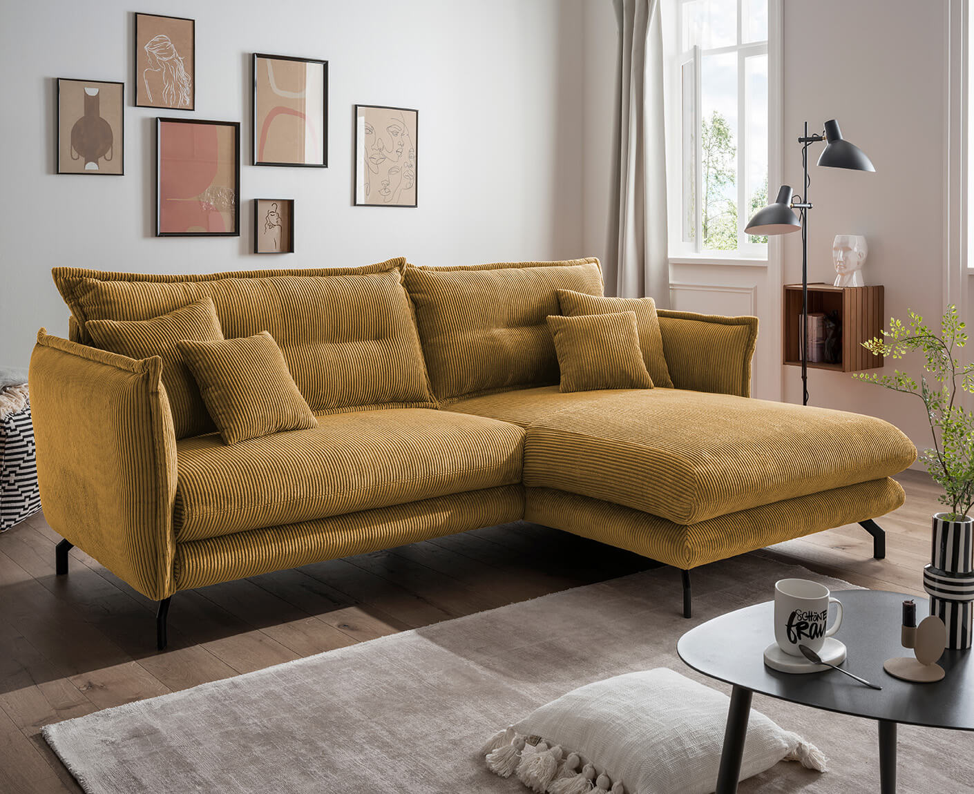 La Spezia Ecksofa 255 x 180 cm, Cord