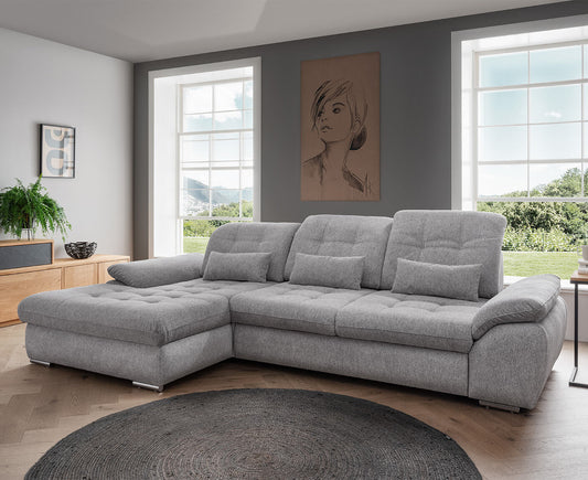 Rovigo Ecksofa 314 x 184 cm, mit Schlaffunktion und Bettkasten, Corto