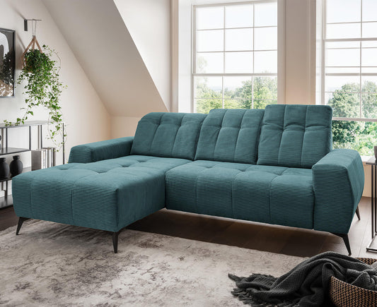 Sassari Ecksofa 258 x 180 cm, mit elektrischem Sitzvorschub, Cord