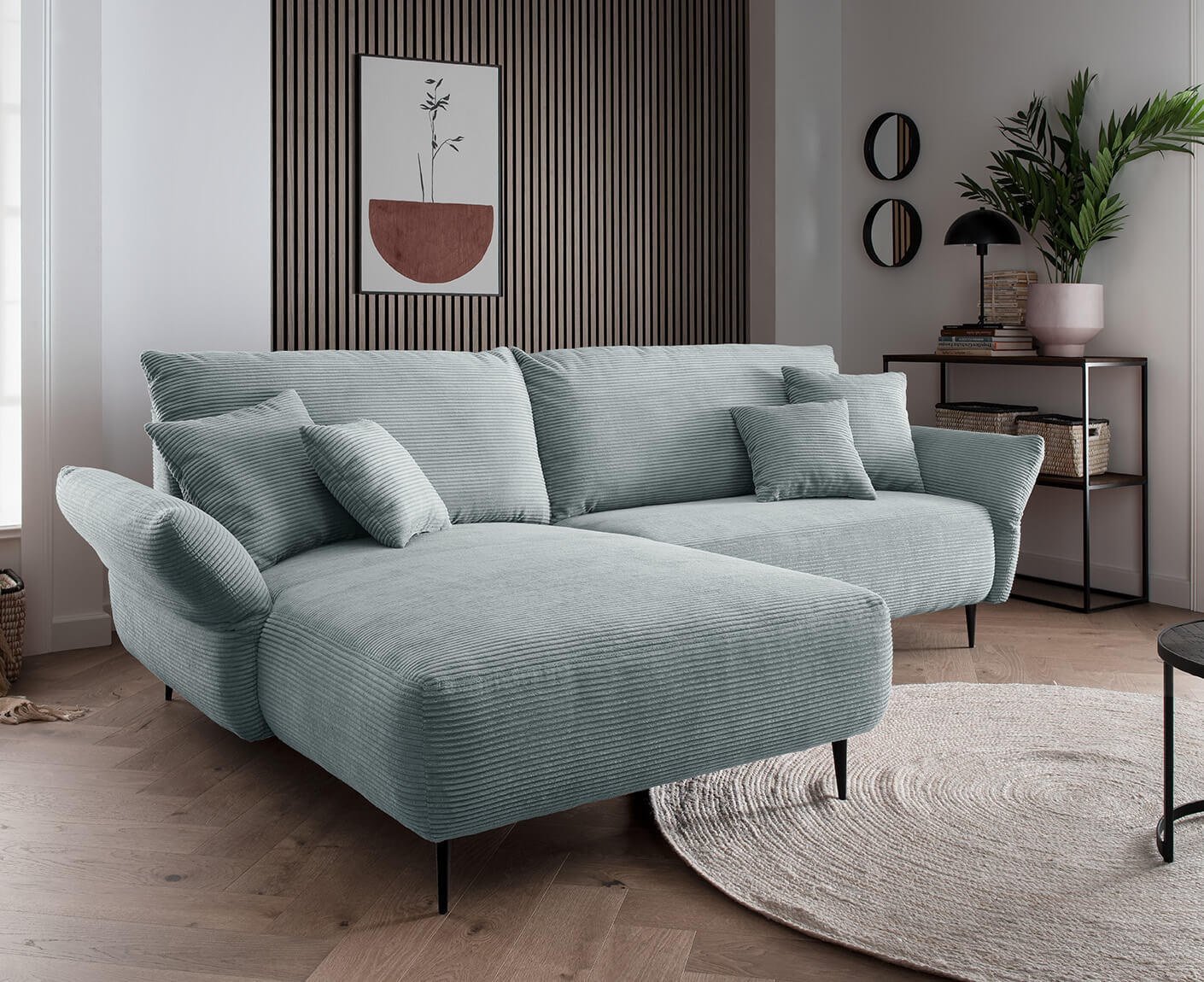 Viterbo Ecksofa 260 - 302 x 178 cm, beidseitig montierbar, Cord