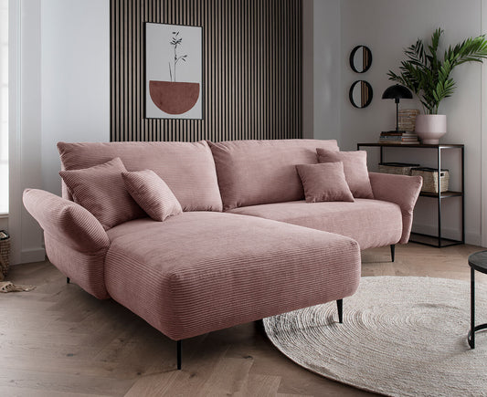 Viterbo Ecksofa 260 - 302 x 178 cm, beidseitig montierbar, Cord