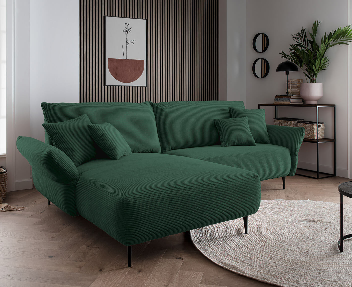 Viterbo Ecksofa 260 - 302 x 178 cm, beidseitig montierbar, Cord