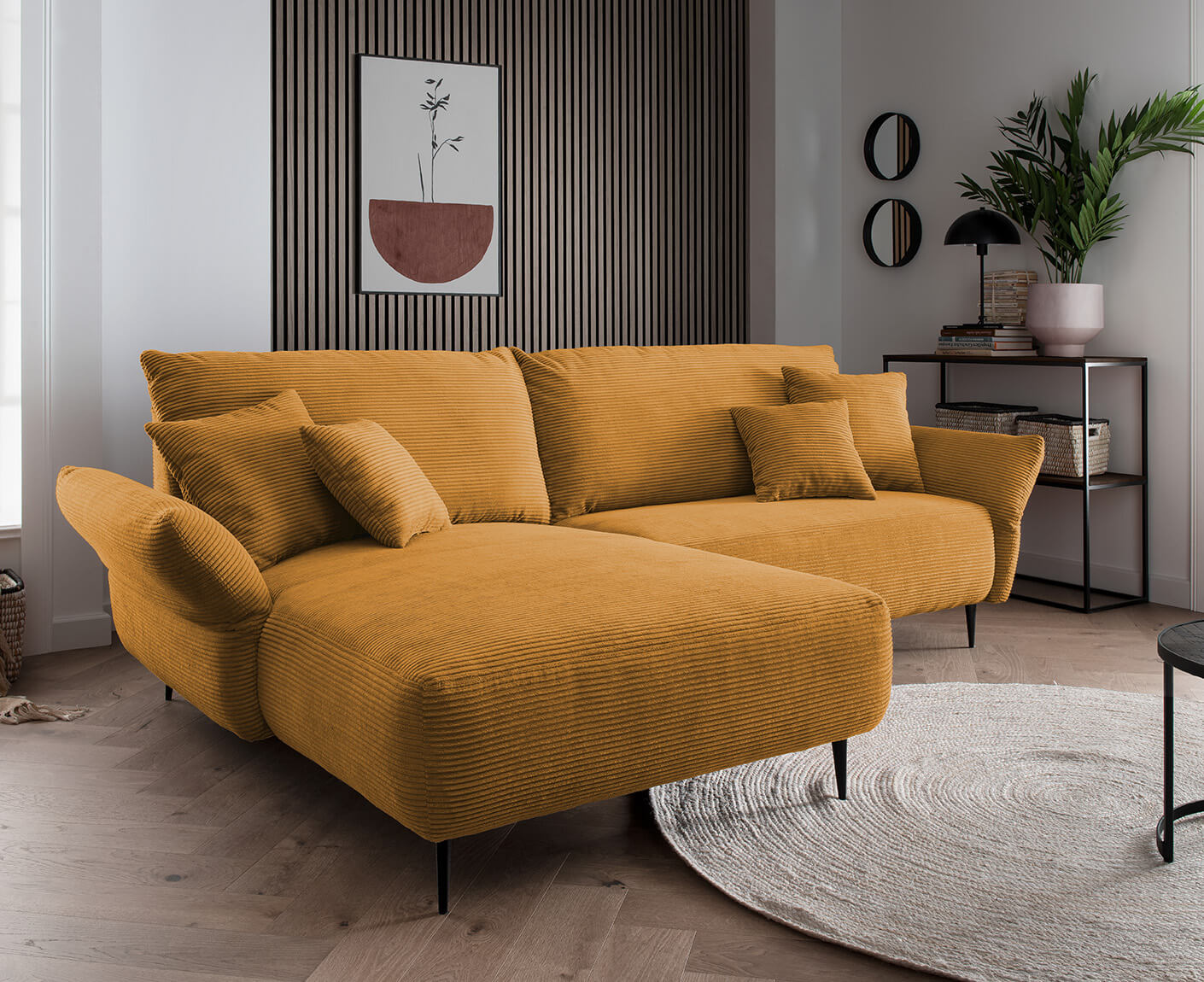 Viterbo Ecksofa 260 - 302 x 178 cm, beidseitig montierbar, Cord