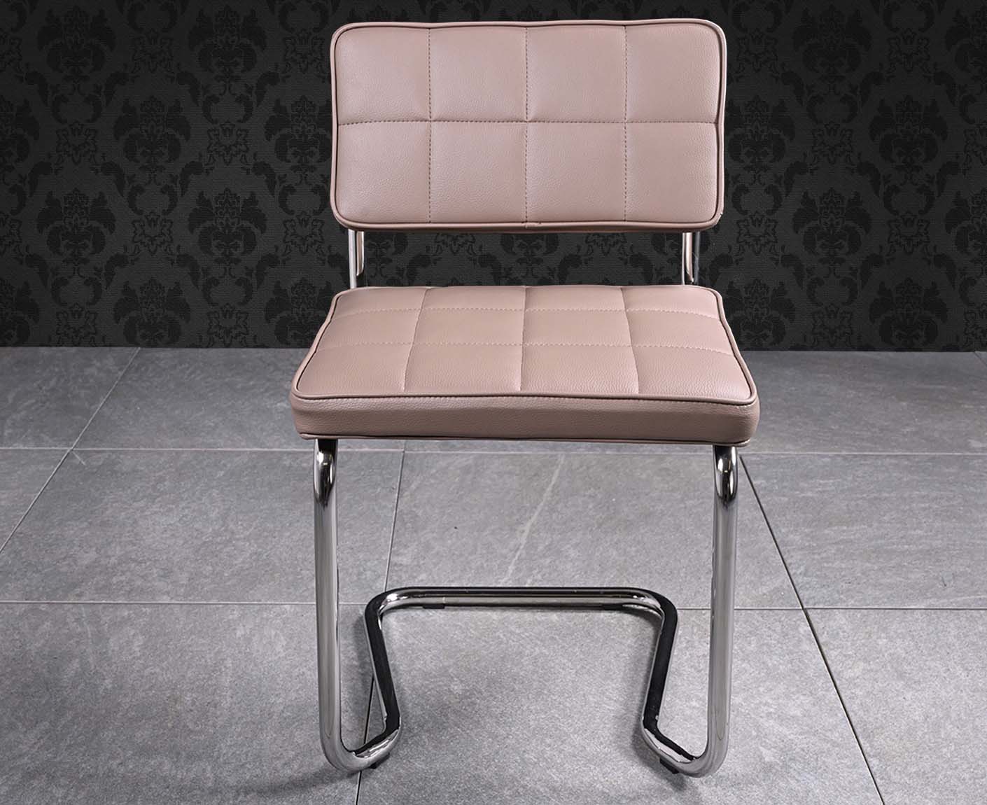 Bollo Freischwinger Kunstleder Grau / Verchromt