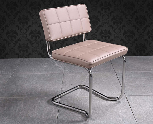 Bollo Freischwinger Kunstleder Grau / Verchromt