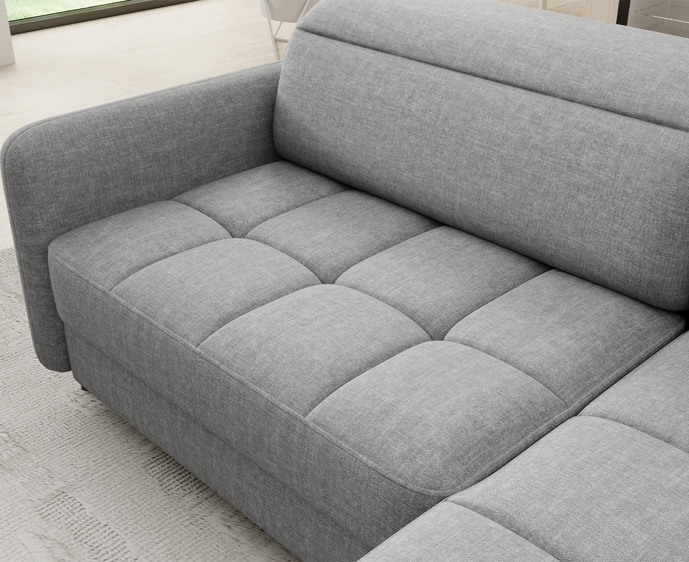 Barea Ecksofa 208x160 cm, mit Schlaffunktion und Bettkasten (Webstoff)