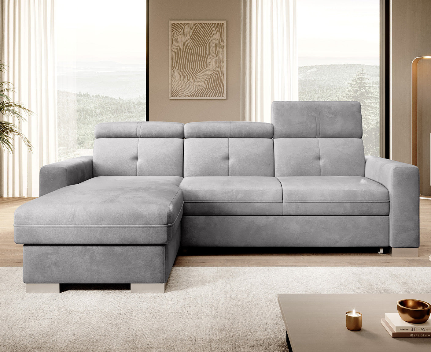 Fresia Ecksofa 247 x 176 cm, Samt