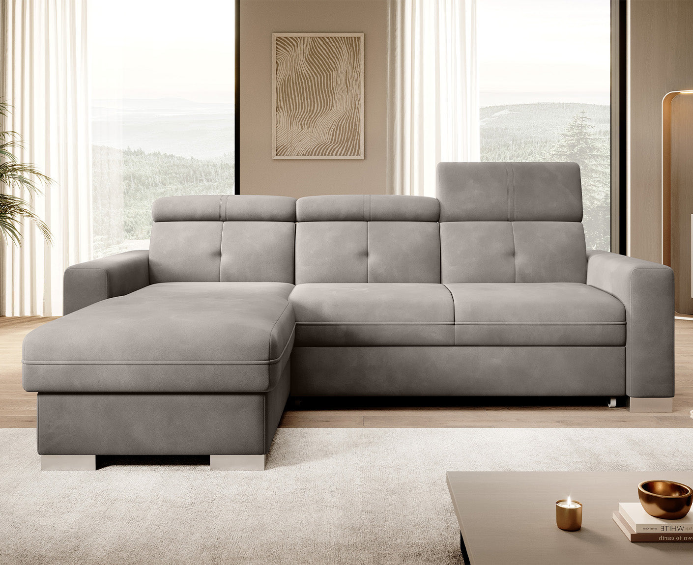 Fresia Ecksofa 247 x 176 cm, Samt